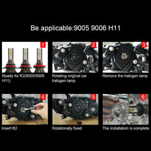 100W H11 H8 H9 LED Headlight Bulbs Kits Low Beam Fog light White 360 Adjustable