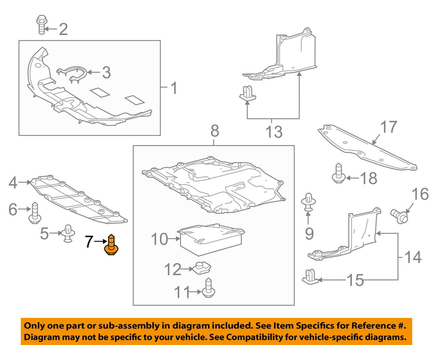 TOYOTA OEM 2018 Camry Splash Shields-Under Cover Bolt 90119A0451
