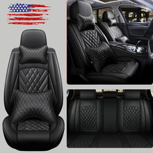 11Pcs Car Seat Cover Protector+Cushion Front & Rear Full Set PU Leather Interior