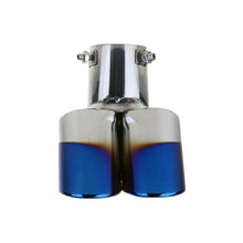 Car Rear Dual Exhaust Pipe Tail Muffler Tip Throat Stainless Steel Tailpipe Blue