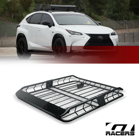 Modular Steel Roof Rack Basket Travel Luggage Storage Wind Fairing Matte Blk G24