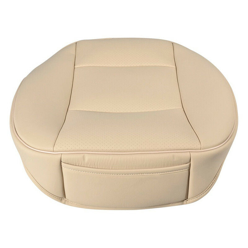 PU Leather Deluxe Car Driver Seat Cover Pad Protector Cushion Universal Beige WA