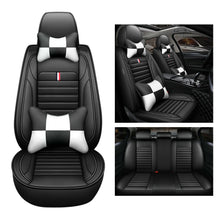 Universal 5-Seats Car SUV Seat Cover PU Leather Cushion Front Rear W/Pillows Set
