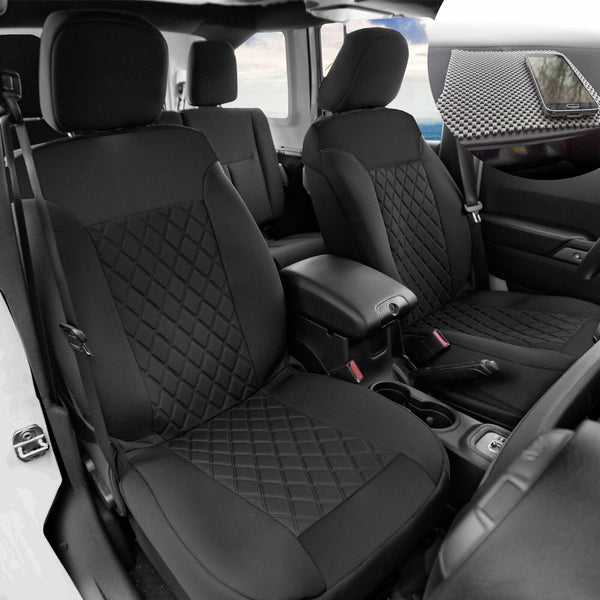 Front Bucket Seat Covers Neosupreme Auto Car SUV Black w/ Free Gift