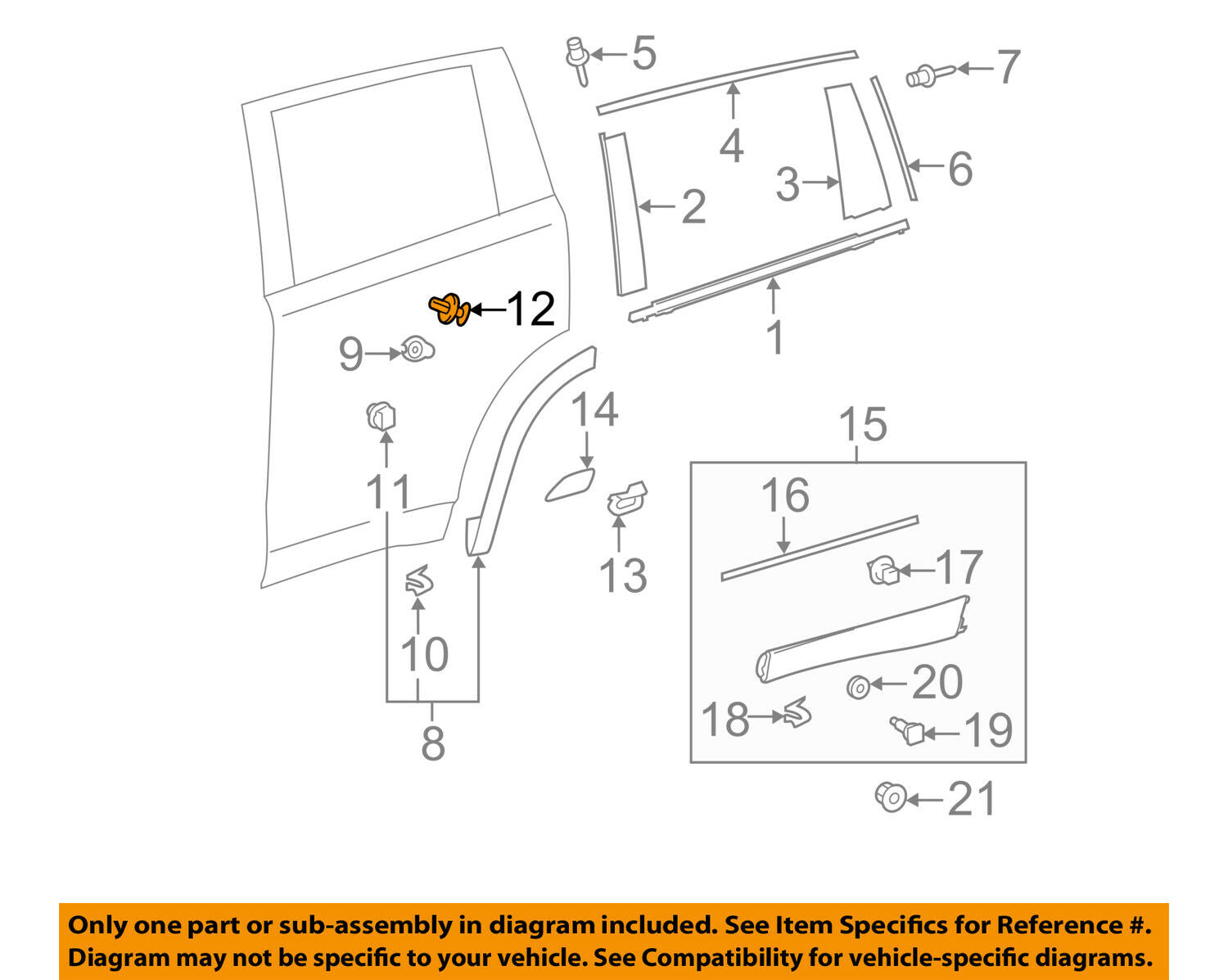 TOYOTA OEM Exterior-Rear-Lower Molding Clip 9046705170