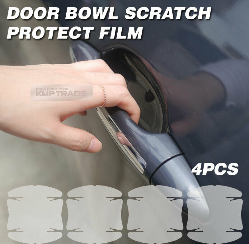 Door Handle Under Cup Anti Scratch Clear Paint Protector Film 4P For All Vehicle