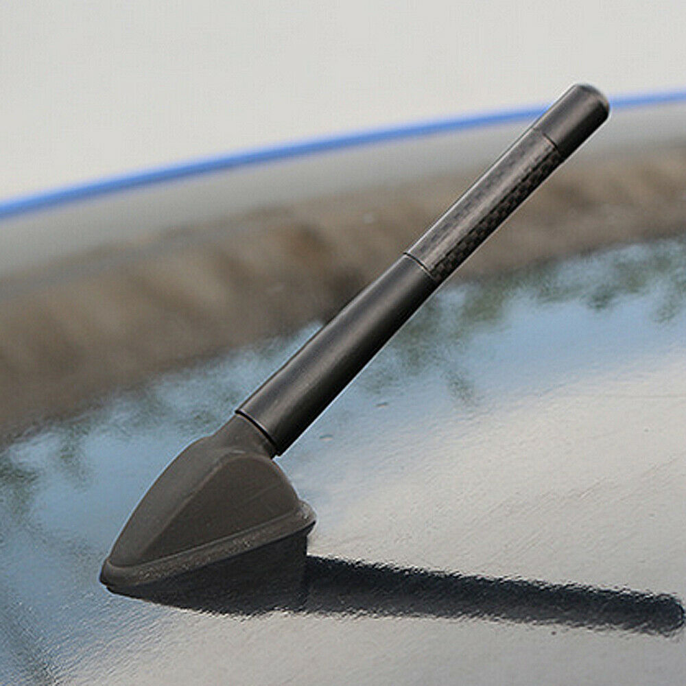 Screw 4.7inches + Car Antenna Carbon Fiber Radio FM Antena Black Kit Accessories