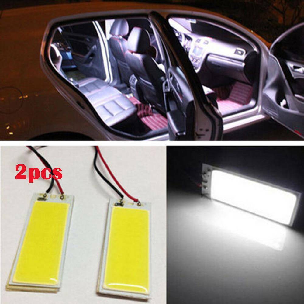 2x DC 12V Bright White 36-COB LED Xenon HID Dome Light Bulb Interior Panel Lamp