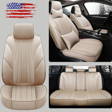 Car Seat Covers Top PU Leather Front & Rear Full Set Universal for 5-Seats Cars
