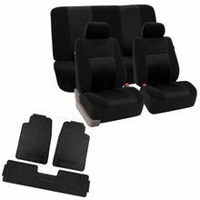 Full Interior Set Black Seat Covers Auto Car w/ Black All Weather Floor Mats