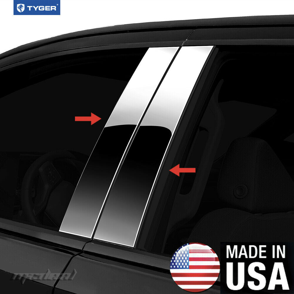 TYGER Fits 2014-2020 Nissan Rogue 4PC Stainless Steel Chrome Pillar Post Trim