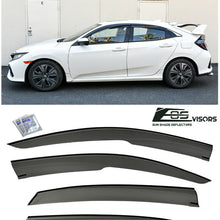 Mugen Style Smoke Tinted Side Vent Window Visors For 16-Up Honda Civic Hatchback