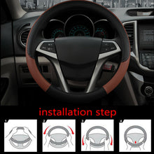 1x PU Leather Black Car SUV Steering Wheel Cover Anti-slip Protector Accessories