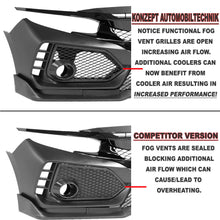 Open Intake Fog Vent Grilles For 2016-2019 Honda Civic Type R LOOK Bumpers
