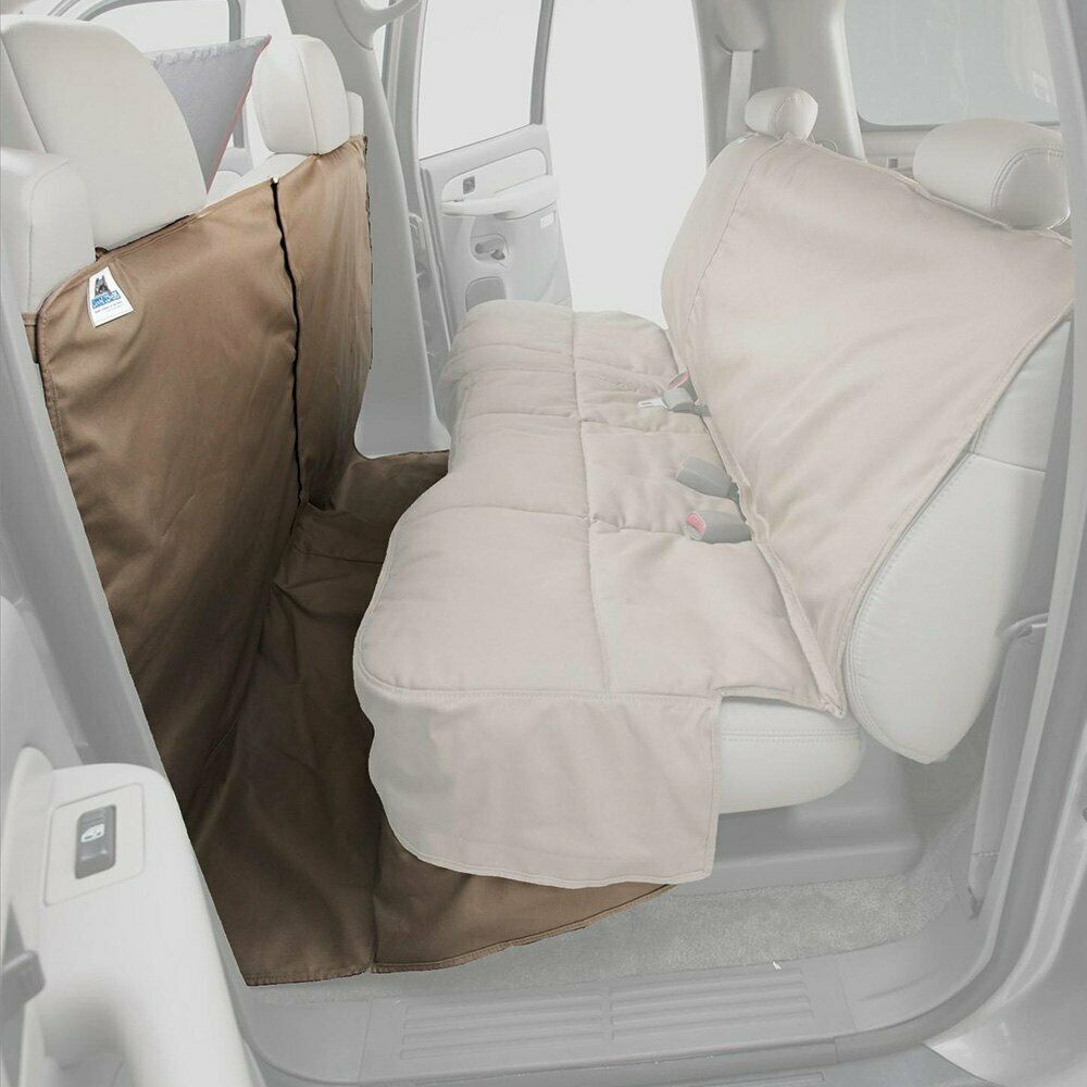 For Nissan Rogue 14-20 Polycotton CoverAll Rear Row Taupe Seat Protector