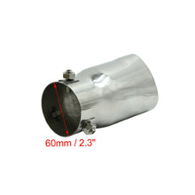 1x 63mm Silver Heart Shaped Tail Throat Exhaust Pipe Muffler Tip Car Accessories