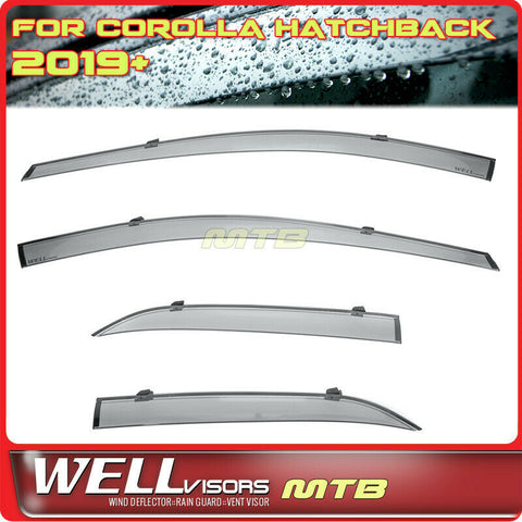 WellVisors Window Visors For Toyota Corolla Hatchback 2019+ Deflector Rain Guard