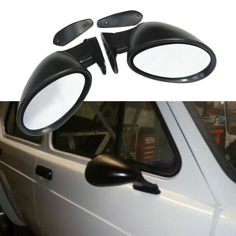 1 Pair L&R Universal Black Car Classic Style Door Rearview Side Mirror & Gaskets