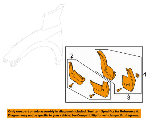 HONDA OEM 2017 Civic-Mud Flap Splash Guard 08P00TGG100