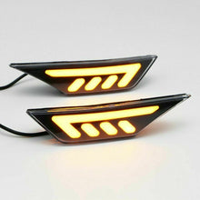For 2016-2020 Honda Civic Black LED Strip Front Bumper Side Marker Signal Lights