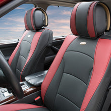 Leatherette Seat Cushion Cover Front Bucket For Auto Car SUV Van Burgundy Black