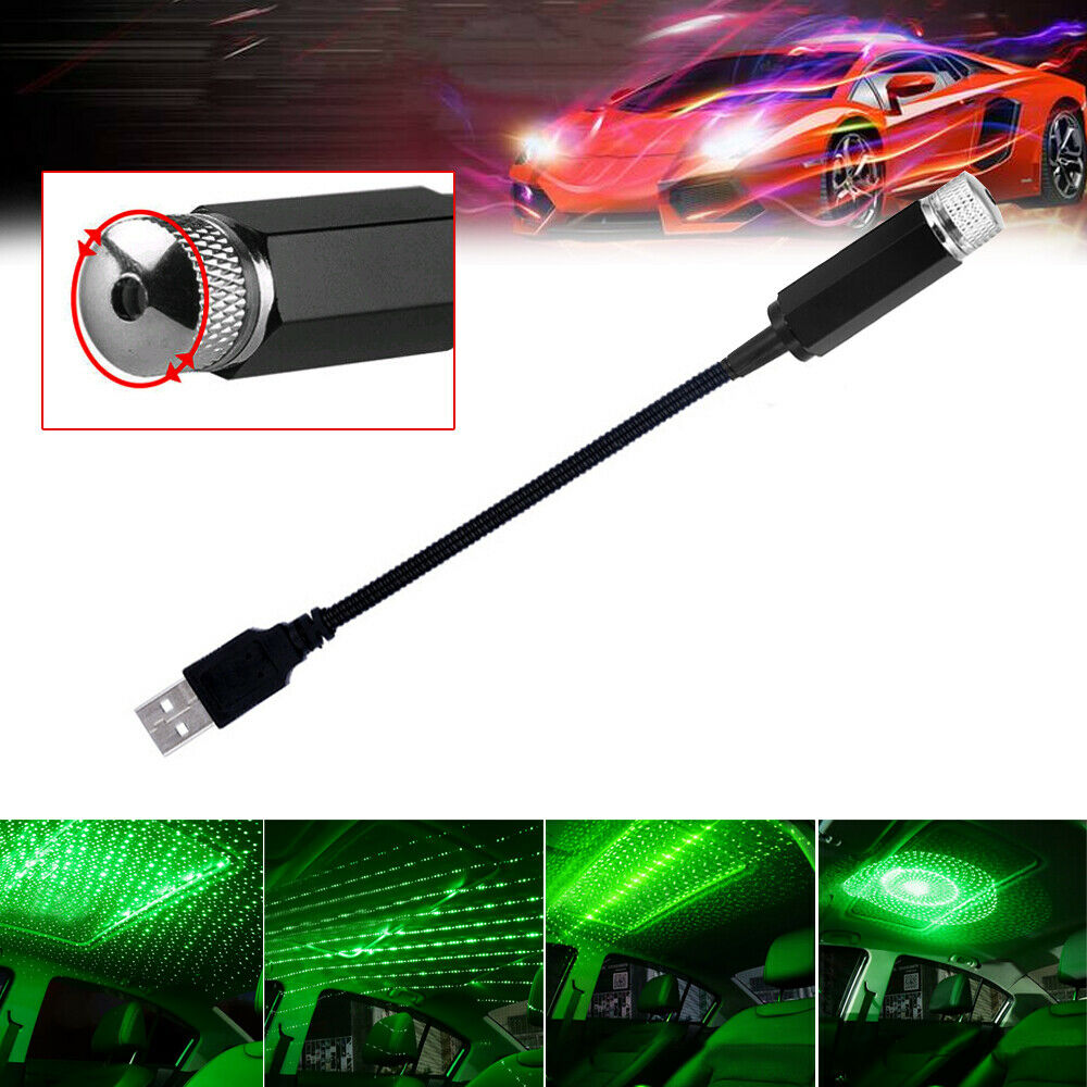USB Car Interior LED Light Roof Room Atmosphere Starry Sky Star Projector Lamp