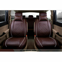 Car Seat Cover PU Leather 5-Seats Front+Rear Cushion W/Pillows Set Accessories