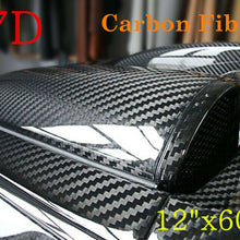 7D Accessories Glossy Carbon Fiber Vinyl Film Car Interior Wrap Stickers 12x 60"