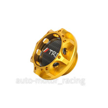 JDM TRD CARBON FIBER Sticker with ALUMNIUM GOLD Billet Engine Oil FILLER Cap