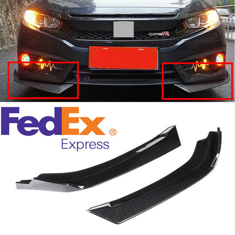 For 2016-2020 Honda Civic Front Bumper Lip Spolier Body Kits Carbon Fiber Look