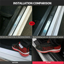 3D Accessories Carbon Fiber Car Interior Wrap Stickers Door Sill Anti Scratch