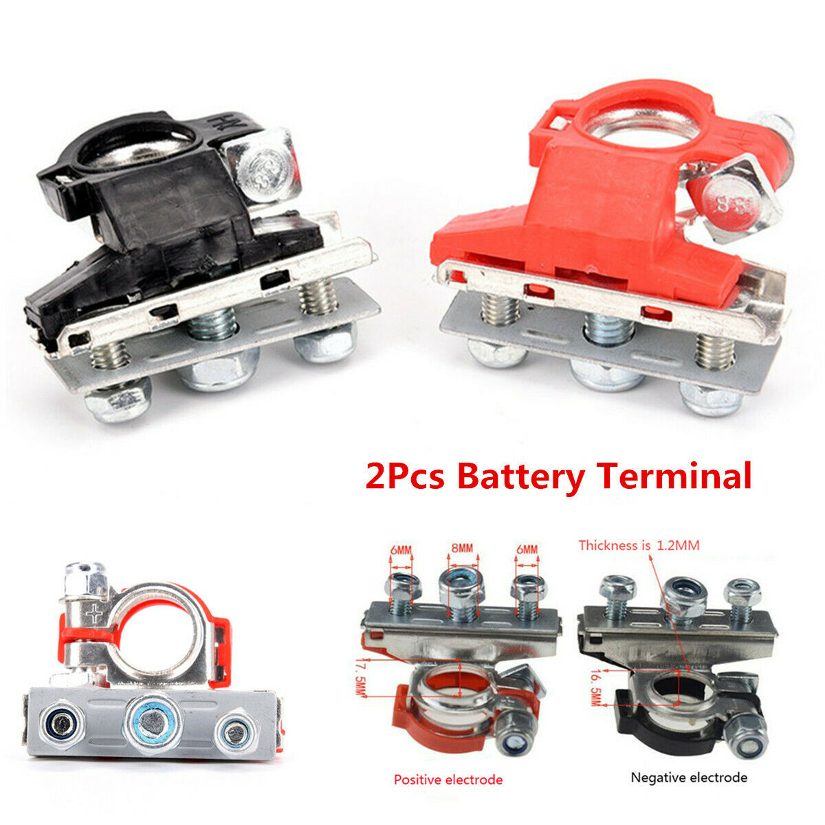 1 Pair Pure Copper Tinned Battery Terminal Car Quick Connector Cable Clamp Clips
