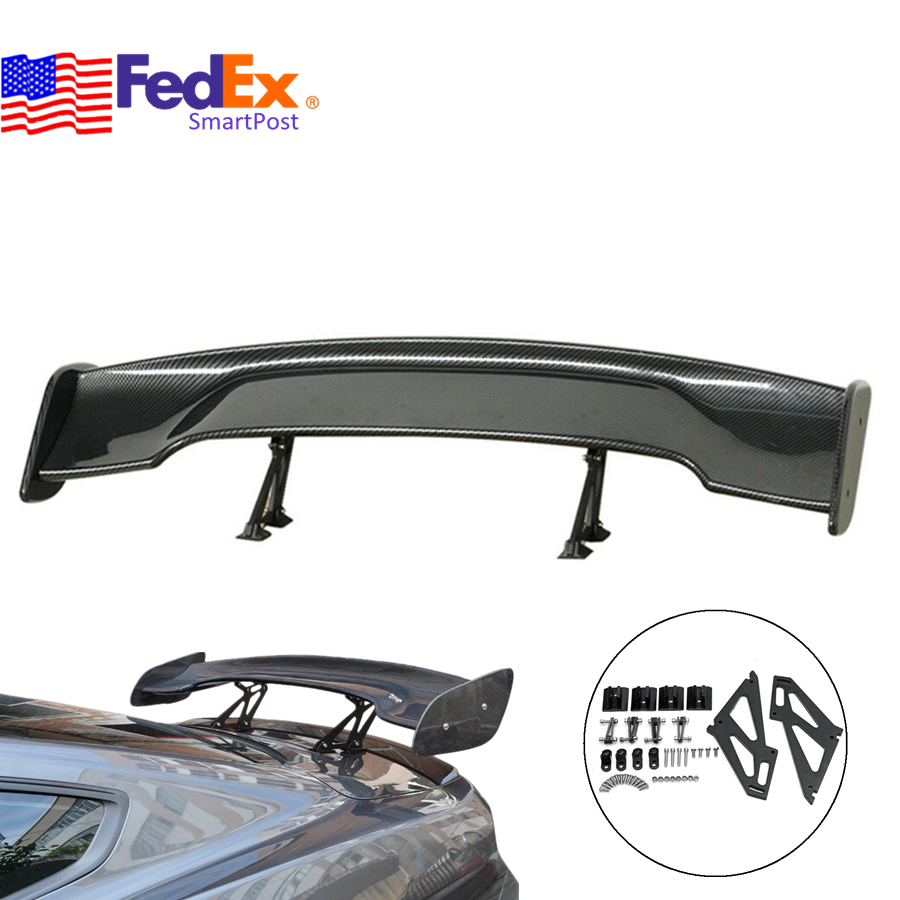 54'' INCH Car Trunk Spoiler GT-Style Wing Glossy ABS Carbon Fiber Look US Stock