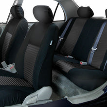 Full Interior Set Black Seat Covers Auto Car w/ Black All Weather Floor Mats