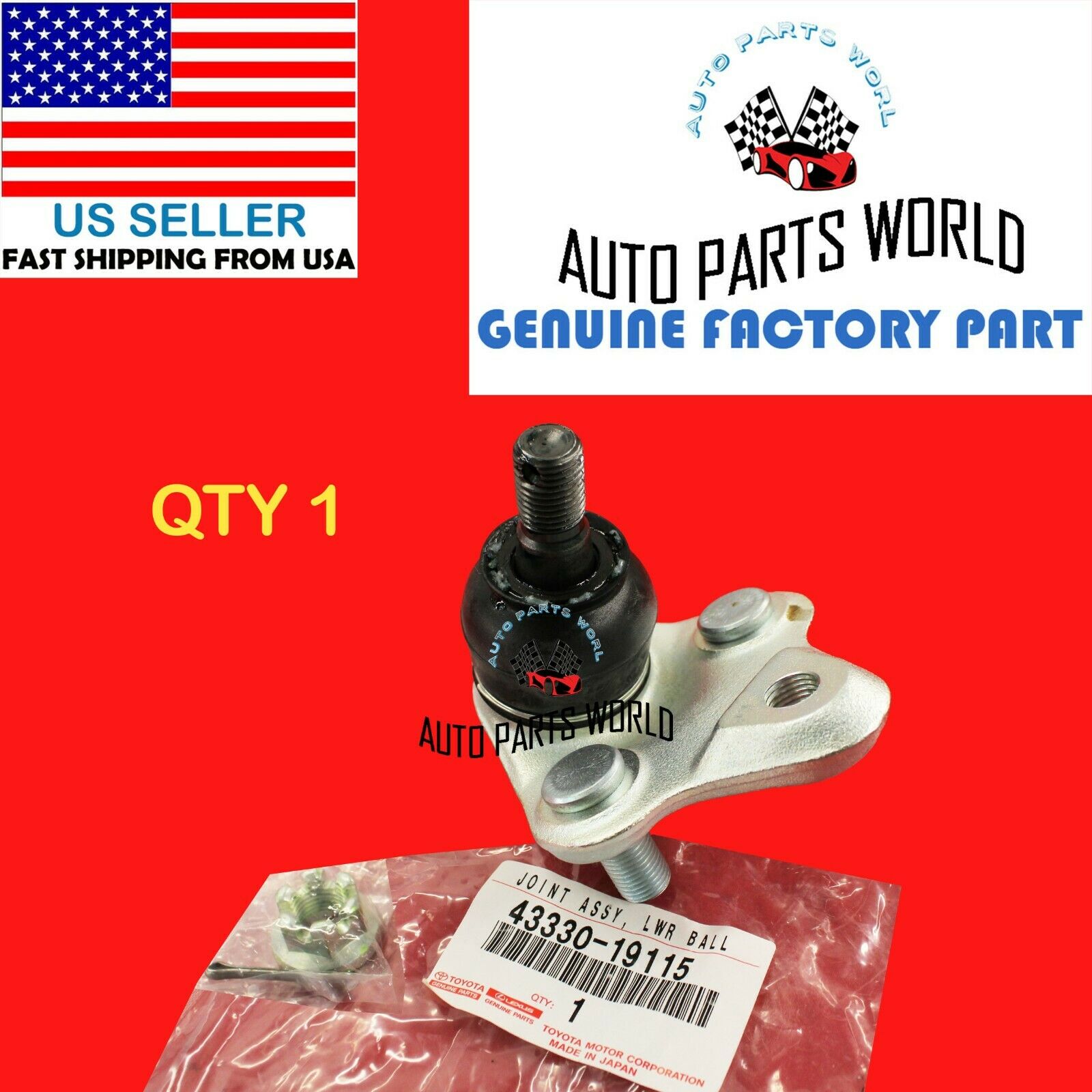 GENUINE OEM TOYOTA COROLLA CELICA PRIUS RAV4 FRONT LOWER BALL JOINT 43330-19115