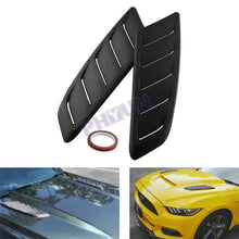 2x Car Front Hood Decorative Air Flow Intake Scoop Turbo Bonnet Vent Cover Black