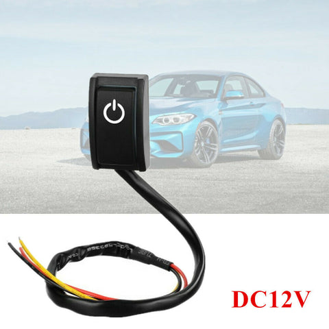 Turn ON/OFF Switch LED Light RV Truck DC12V/200mA/2.4W Car Push Button Latching