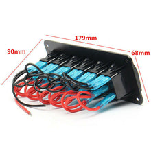 12V/24V Red LED 6 Gang Rocker Switch PanelWaterproof for Car Truck Marine Boat