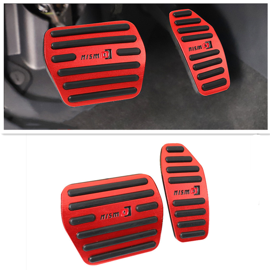 2pcs Red No Drilling Gas Brake Foot Pedal Cover AT For NISSAN ROGUE 2014-2020