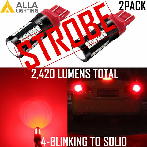 LED 4-STROBE BRAKE/RED Tail Light Bulb for 2009-2010 Toyota Corolla,Flash Stop