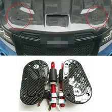 2x Racing Car Flush Mount Hood Latch Steel Pin Lock Kit Clip Carbon Fiber w/ Key
