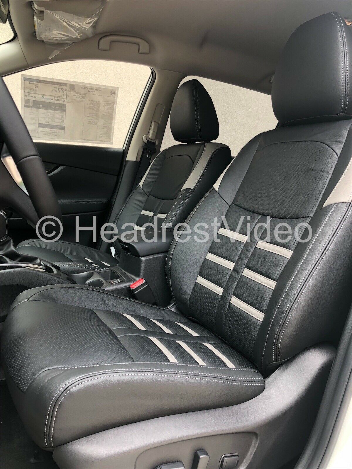 NEW 2014-2020 Nissan Rogue Roadwire Black and Gray Custom Leather Seat Covers