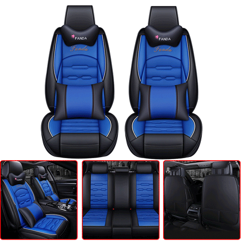 11pcs Fly5D Universal SUV Car Seat Covers Pu Leather 5 Seats Cushion Accessories