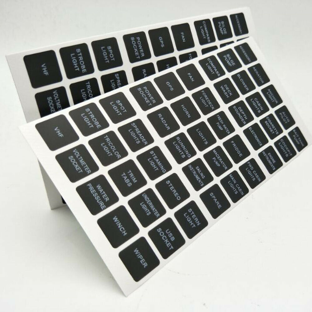1 set New Rocker Switch Label Stickers Circuit Fuse Boat Instrument Panel Decal