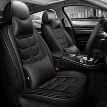 11Pcs Car Seat Cover Protector+Cushion Front & Rear Full Set PU Leather Interior
