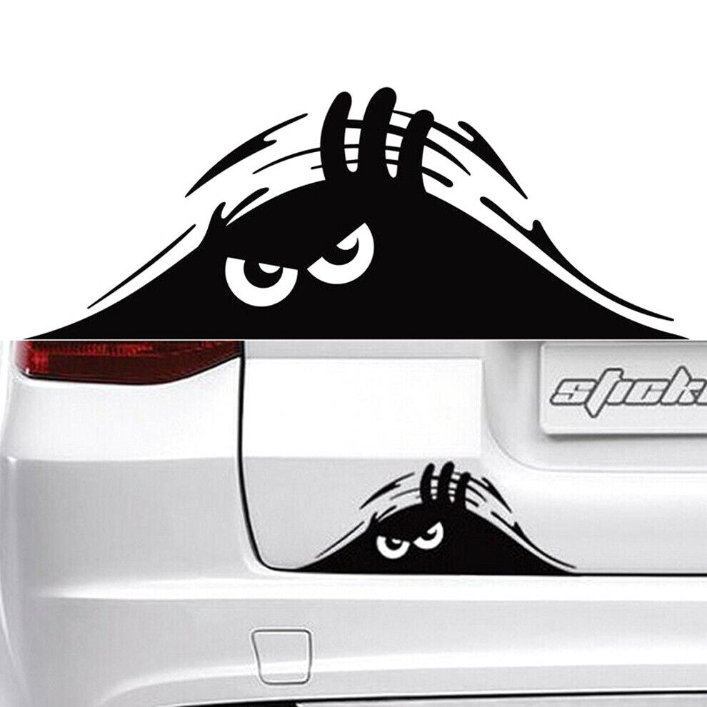 1x Black Peeking Monster Funny Sticker Vinyl Waterproof Car Window Bumper Decal