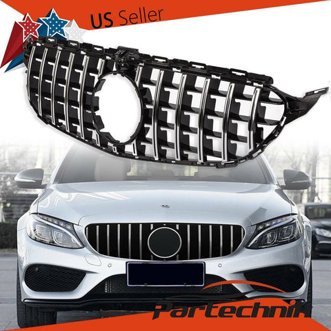 GTR Style W205 C300 C350 C-Class Grille FOR Mercedes Benz 2015-2018 W/ Camera