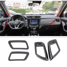 Carbon fiber look Dashboard Air Vents Cover Trim 4pcs For NISSAN ROGUE 2017-2020