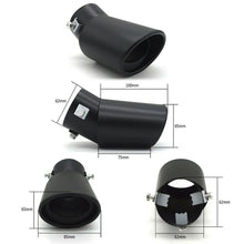 1Pcs 62mm Titanium Bend Muffler Tail Throat Black Universal For Car Exhaus Pipe