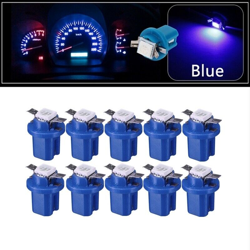 10x T5 B8.5D 5050 Dashboard Instrument Interior LED Light Bulb Car Accessories